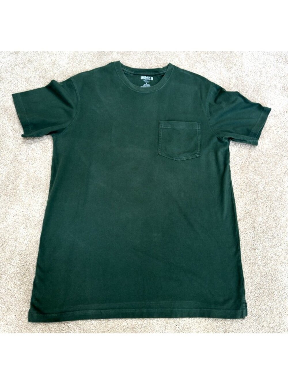 Duluth Trading Mens T-Shirt Dark Green Longtail T Trim Fit Sz L 100% Cotton